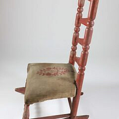 Rare Nantucket Rocker in Original Red Stain, 18th Century