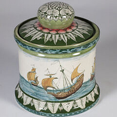 Doulton Burslem "Galleon" Covered Tobacco Jar, circa 1886-1901