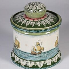 Doulton Burslem “Galleon” Covered Tobacco Jar, circa 1886-1901