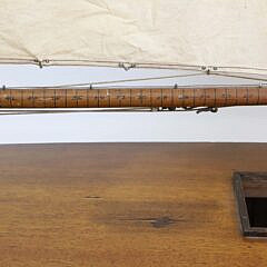 Vintage White Hull Pond Model with Rigging