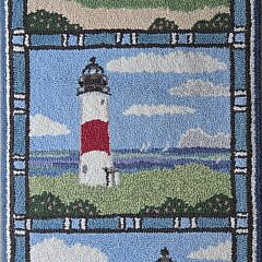 Hooked Scatter Rug "Three Lighthouses"