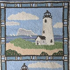 Hooked Scatter Rug “Three Lighthouses”