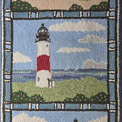 Hooked Scatter Rug “Three Lighthouses”