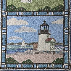 Hooked Scatter Rug “Three Lighthouses”