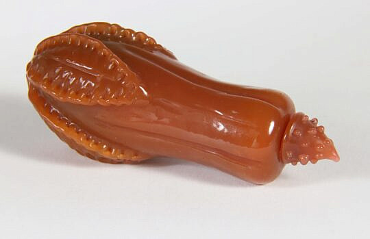 Chinese Butterscotch Glass "Gourd" Snuff Bottle, Qing Dynasty
