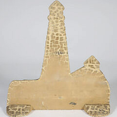 Painted Cast Composition Lighthouse Doorstop, early 20th Century