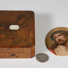 Painted Porcelain Plaque “Head of Christ Crowned with Thorns”, 19th Century