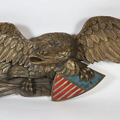 Vintage Louisburg Style Gilt Patriotic Eagle Plaque