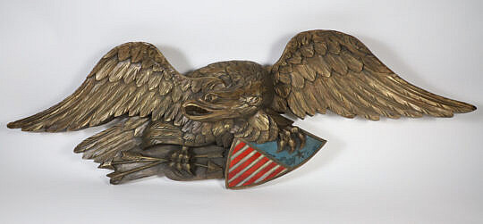 Vintage Louisburg Style Gilt Patriotic Eagle Plaque