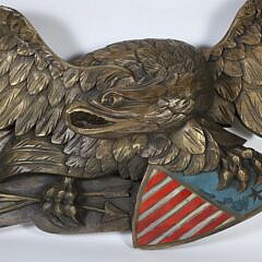 Vintage Louisburg Style Gilt Patriotic Eagle Plaque