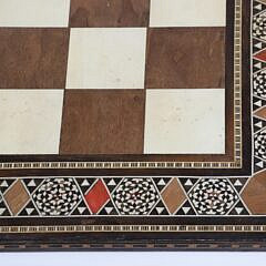 Mosaic Bone and Multi-Wood Inlaid Double Sided Folding Gameboard