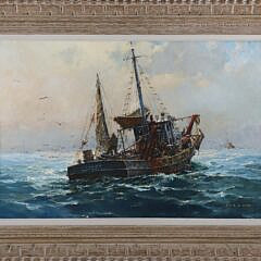 Jack L. Gray (1927-1981) Oil on Canvas “Fishing Trawler Off Provincetown”