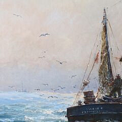 Jack L. Gray (1927-1981) Oil on Canvas “Fishing Trawler Off Provincetown”