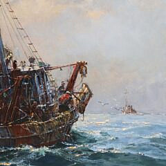 Jack L. Gray (1927-1981) Oil on Canvas “Fishing Trawler Off Provincetown”