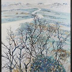 Sybil Goldsmith (1917-2005) "Nantucket Winter Landscape" Oil on Linen