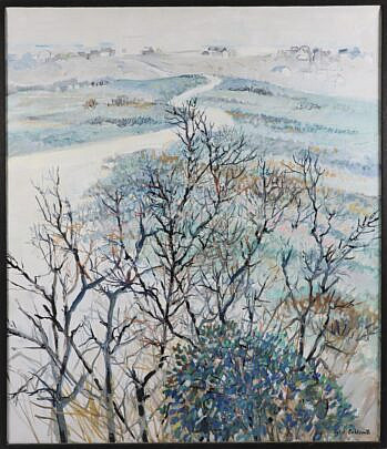 Sybil Goldsmith (1917-2005) "Nantucket Winter Landscape" Oil on Linen