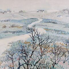 Sybil Goldsmith (1917-2005) “Nantucket Winter Landscape” Oil on Linen