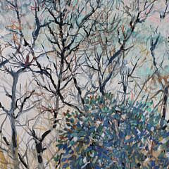 Sybil Goldsmith (1917-2005) “Nantucket Winter Landscape” Oil on Linen