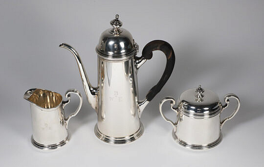 Tiffany and Co. Sterling Silver Three Piece Coffee Service