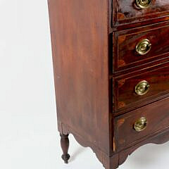 American Sheraton Fan Inlaid Mahogany Chest of Drawers, 19th Century