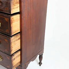 American Sheraton Fan Inlaid Mahogany Chest of Drawers, 19th Century