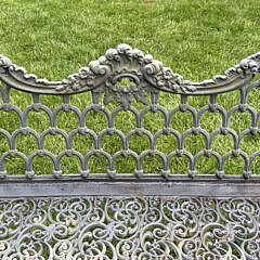 Pair of English Cast Iron “Capron” Garden Settees, 19th Century