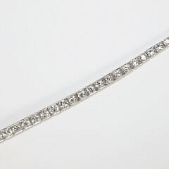 Vintage Platinum and 38 Old European Cut Graduated Diamonds Line Bracelet, Approximately 7.75ct
