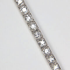 Vintage Platinum and 38 Old European Cut Graduated Diamonds Line Bracelet, Approximately 7.75ct