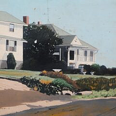 John Austin (1918-2001) “White House on Nantucket” Tempera on Board, circa 1996