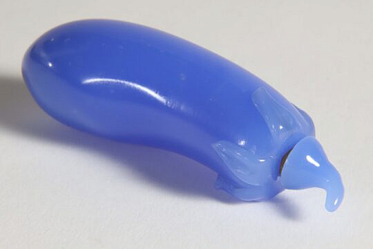 Chinese Blue Glass "Eggplant" Snuff Bottle, Qing Dynasty