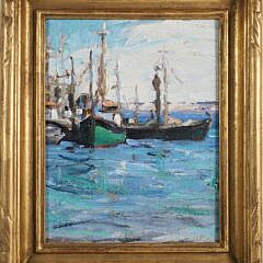 Anne Ramsdell Congdon Oil on Panel "End Of Wharf, Nantucket"