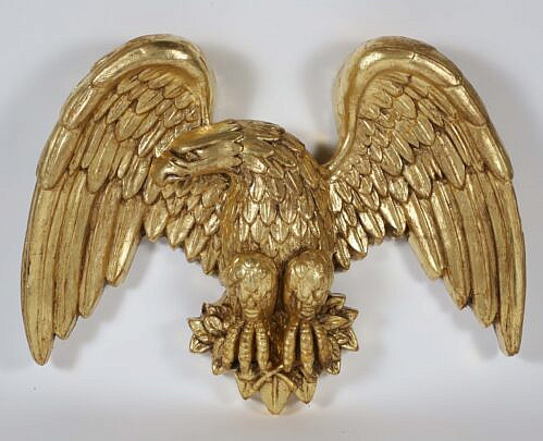 Vintage Gilt Architectural Eagle Plaque