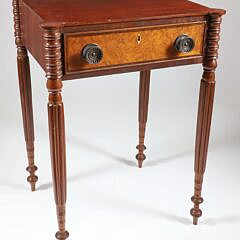 Massachusetts Sheraton One Drawer Cookie Corner Work Stand, 19th Century
