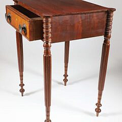 Massachusetts Sheraton One Drawer Cookie Corner Work Stand, 19th Century