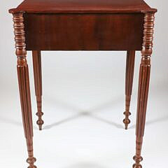 Massachusetts Sheraton One Drawer Cookie Corner Work Stand, 19th Century