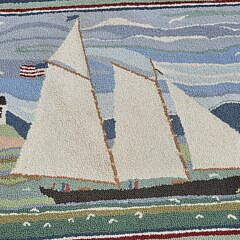 Hooked Scatter Rug “Sailboat”