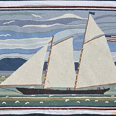 Hooked Scatter Rug “Sailboat”