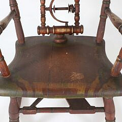 Antique American Spinning Wheel Rocking Chair, 19th Century
