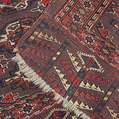 Two Antique Turkoman Oriental Carpet Rug Bag Faces