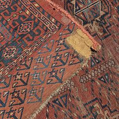 Two Antique Turkoman Oriental Carpet Rug Bag Faces