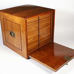 Antique English Edwardian Mahogany Coin Collectors Cabinet