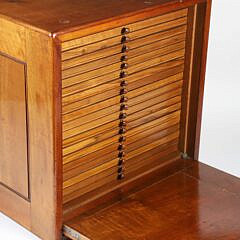 Antique English Edwardian Mahogany Coin Collectors Cabinet