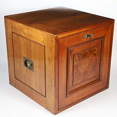 Antique English Edwardian Mahogany Coin Collectors Cabinet