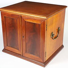 Antique English Edwardian Mahogany Coin Collectors Cabinet