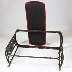 Bronzed Gallion and Neptune Bench with Upholstered Seat on Twisted Legs