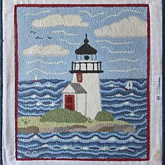Lighthouse Hooked Scatter Rug