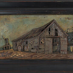 James Walter Folger Carved Wood Plaque "Sconset Shack"