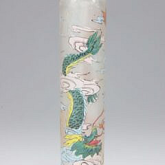 Chinese Inside-Painted Glass “Dragons” Snuff Bottle
