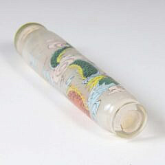 Chinese Inside-Painted Glass “Dragons” Snuff Bottle