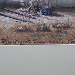 James Walter Folger Large Watercolor on Paper “Fall Fishing At Sconset, Nantucket”